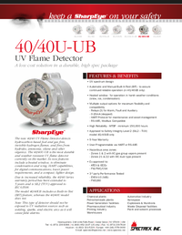 Thumbnail of document Data Sheet - 40/40U-UB UV Flame Detector